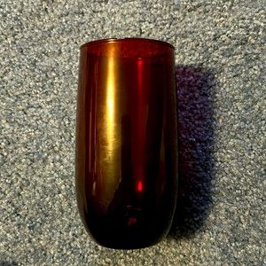 4 vintage red drink glasses